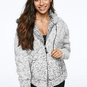 NWT Victoria's Secret PINK Sherpa Full Zip Hoodie